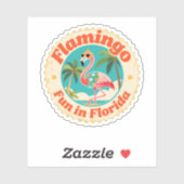 Vintager Flamingo-Spaß am Strand von Florida Aufkleber (Blatt)