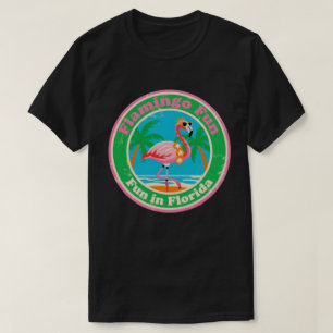 Vintager Flamingo-Spaß am Strand von Florida T-Shirt