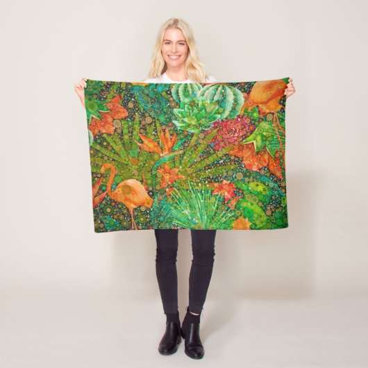 Vintager Flamingo Tropischer Garten Fleecedecke (Beispiel)