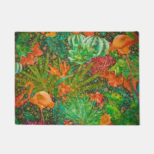 Vintager Flamingo Tropischer Garten Fußmatte