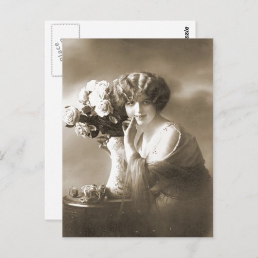 Vintager Flapper (70) Postkarte (Vorne/Hinten)