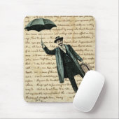 Vintager flatternder Schirmherr mit Handschriftens Mousepad (Mit Mouse)