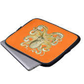 Vintager Fleckel-Kraken Laptopschutzhülle (Vorne Knopf)