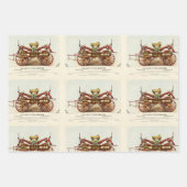 Vintager fleißiger Motor, 1852, wiederhergestellt Geschenkpapier Set (Vorderseite)