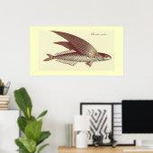 Vintager Fliegenfisch Poster (Heimbüro)