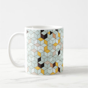Vintager Fliesenhintergrund aus geometrischen Form Kaffeetasse