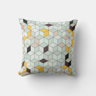 Vintager Fliesenhintergrund aus geometrischen Form Kissen