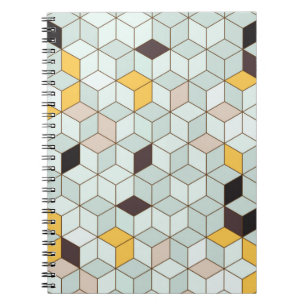 Vintager Fliesenhintergrund aus geometrischen Form Notizblock
