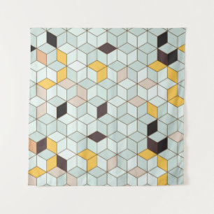 Vintager Fliesenhintergrund aus geometrischen Form Wandteppich