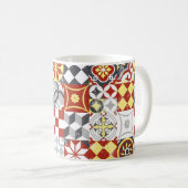 Vintager Fliesenhintergrund Kaffeetasse (VorderseiteRechts)