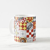 Vintager Fliesenhintergrund Kaffeetasse (Vorderseite Links)