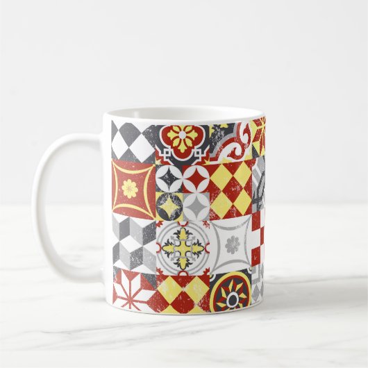 Vintager Fliesenhintergrund Kaffeetasse (Links)