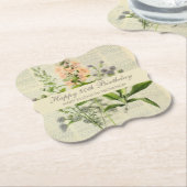 Vintager floraler 80. Geburtstag Untersetzer (angewinkelt)