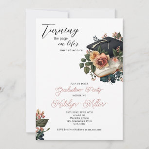 Vintager floraler Abschluss Einladung