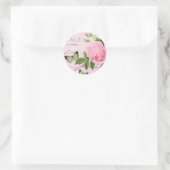 Vintager floraler Aufkleber mit rosa Rosa (Tasche)