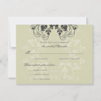 Vintager floraler Blüh-Kohle (R) RSVP-Karte