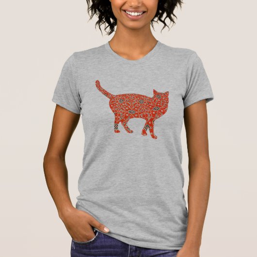 Vintager floraler Cat-T - Shirt (Vorderseite)