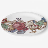 Vintager floraler Cocktail Napkins Pappteller (Schrägansicht)