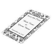 Vintager floraler Damast Speichern Sie das Datumsf Magnet (Linke Seite)