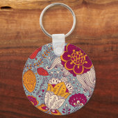 Vintager floraler Elegant Hintergrund Schlüsselanhänger (Rückseite)