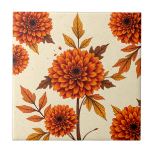 Vintager floraler Hintergrund mit Marigolds und Ei Fliese