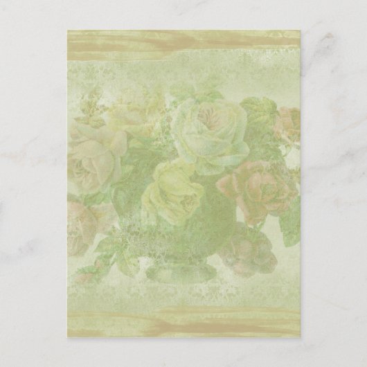 Vintager floraler Hintergrund Postkarte (Vorderseite)