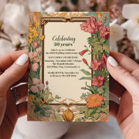 Vintager floraler Jugendstil-Hochzeitstag