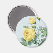 Vintager floraler Magnet mit schöner gelber Rose (Vorderseite/Rückseite)