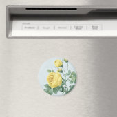 Vintager floraler Magnet mit schöner gelber Rose (In Situ (Geschirrspüler))