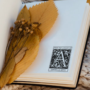 Vintager floraler Monogramm Buchstabe A aus der Bi Gummistempel