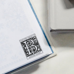 Vintager floraler Monogramm-Letter B aus der Bibli Gummistempel
