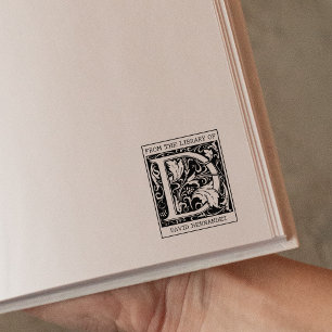 Vintager floraler Monogramm-Letter D aus der Bibli Gummistempel