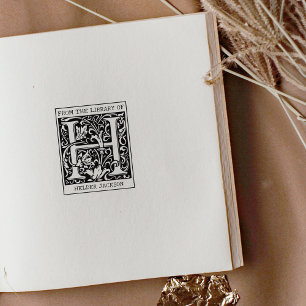 Vintager floraler Monogramm-Letter H aus der Bibli Gummistempel