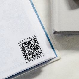 Vintager floraler Monogramm-Letter K aus der Bibli Gummistempel