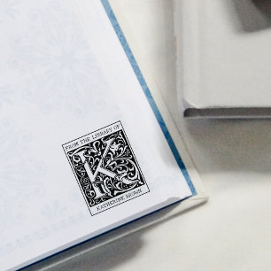 Vintager floraler Monogramm-Letter K aus der Bibli Gummistempel