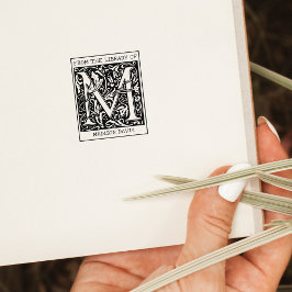 Vintager floraler Monogramm-Letter M aus der Bibli Gummistempel
