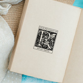 Vintager floraler Monogramm-Letter R aus der Bibli Gummistempel
