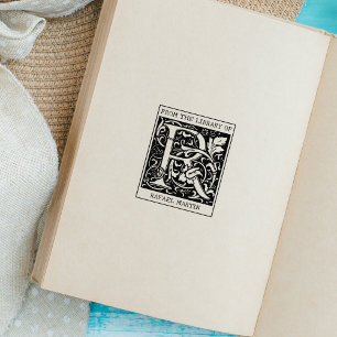 Vintager floraler Monogramm-Letter R aus der Bibli Gummistempel