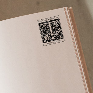 Vintager floraler Monogramm-Letter T aus der Bibli Gummistempel