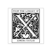 Vintager floraler Monogramm-Letter X aus der Bibli Gummistempel (Prägung)