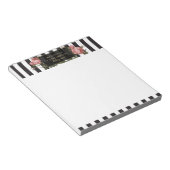 Vintager, floraler Streifen Personalisierter Notep Notizblock (angewinkelt)