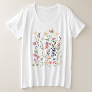Vintager floraler T - Shirt Boho Wildblume