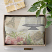 Vintager Florentiner Eiffelturm Paris Bird Handwri Seidenpapier (Geschenk)