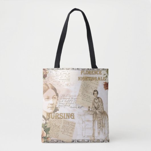 Vintager florentinischer Nachtigall-Text Tasche (Vorderseite)