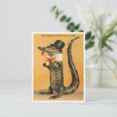 Vintager Florida Alligator auf Reisen Postkarte (Stehend Vorderseite)