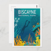 Vintager Florida Biscayne Nationalpark Reisen Postkarte (Vorne/Hinten)