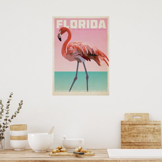 Vintager Florida-Flamigo Poster (Küche)
