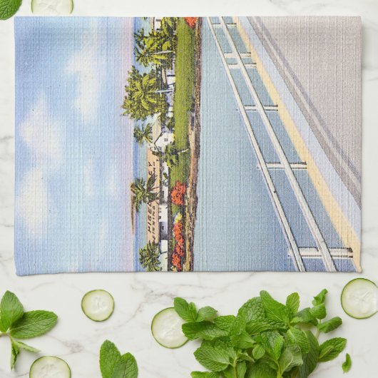 Vintager Florida-Schlüssel Geschirrtuch (Gefaltet)