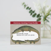 Vintager Florida Weihnachtsrahmen Feiertagspostkarte (Stehend Vorderseite)