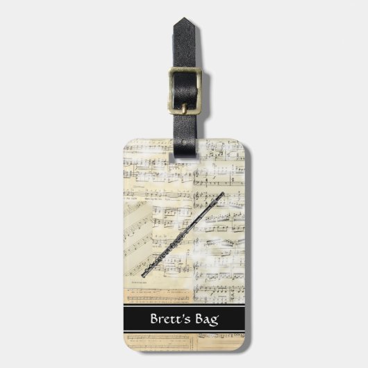 Vintager Flöten-Musik-Gepäck-Umbau Gepäckanhänger (Vorderseite vertikal)